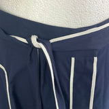 Carolina Herrera Brand New Navy Flared Ivory Trim Skirt L