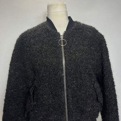 Acne Studios Charcoal Boucle Mohair Bomber Jacket XS/S