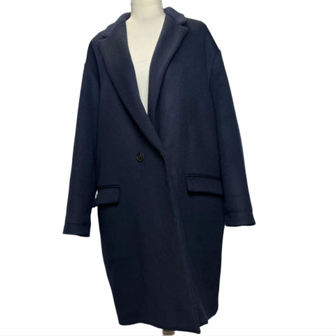 Isabel Marant Navy Wool & Cashmere Cocoon Coat M