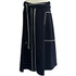 Carolina Herrera Brand New Navy Flared Ivory Trim Skirt L