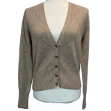 Max Mara Sand Argyle Wool & Cashmere Cardigan M