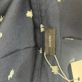 Joseph Navy Silk Scribble Spot Turner Shirtdress XS