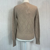 Max Mara Sand Argyle Wool & Cashmere Cardigan M