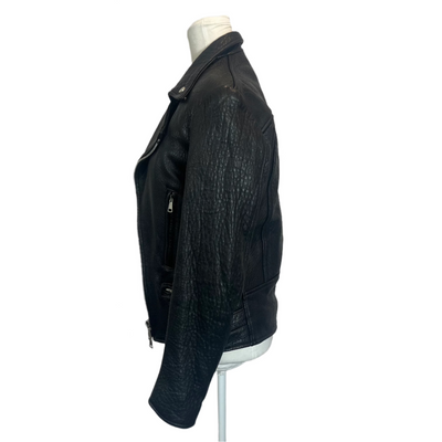 Raey Brand New Black Leather Classic Biker Jacket XS