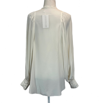 Joseph Cream Washed Silk Balloon Sleeve Blouse S