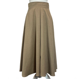 Weekend Max Mara Fawn Stretch Wool Flared Midi Skirt XXS