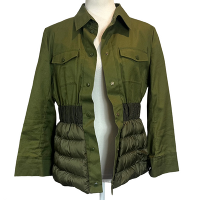 Moncler Brand New Olive Quilted & Cotton Beryl Jacket XS/S