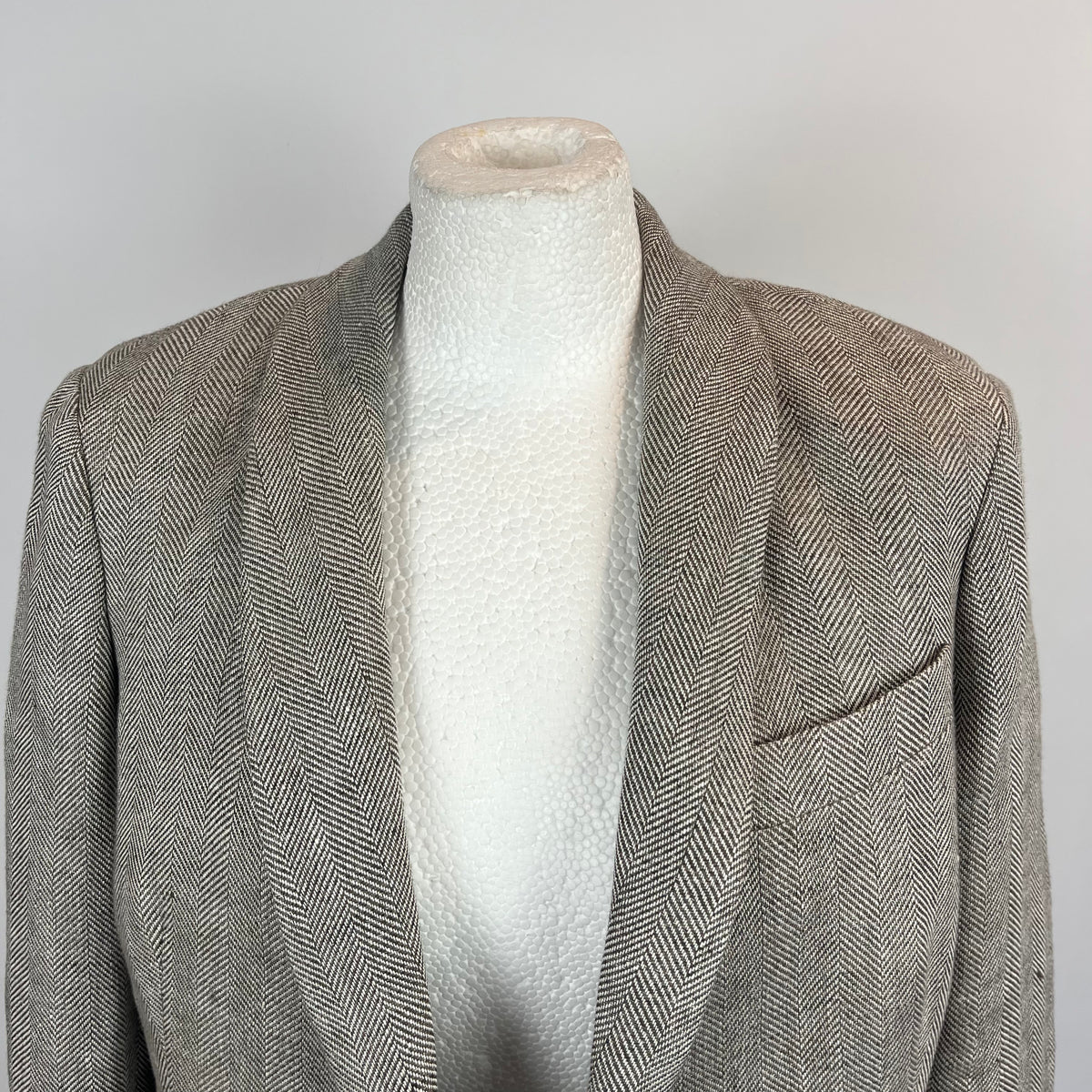 Loro Piana Moss Herringbone Linen Jacket S