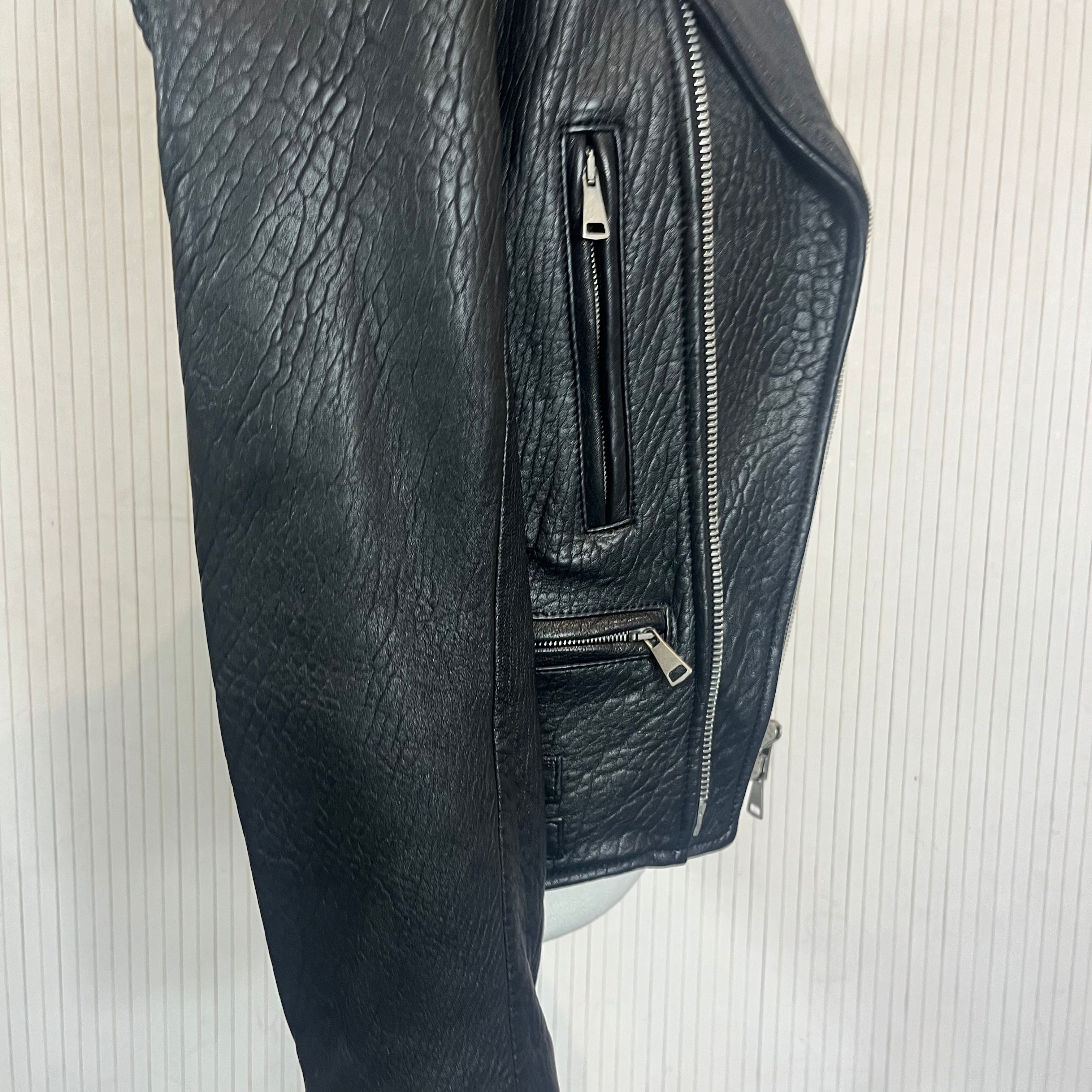 Raey Brand New Black Leather Classic Biker Jacket XS