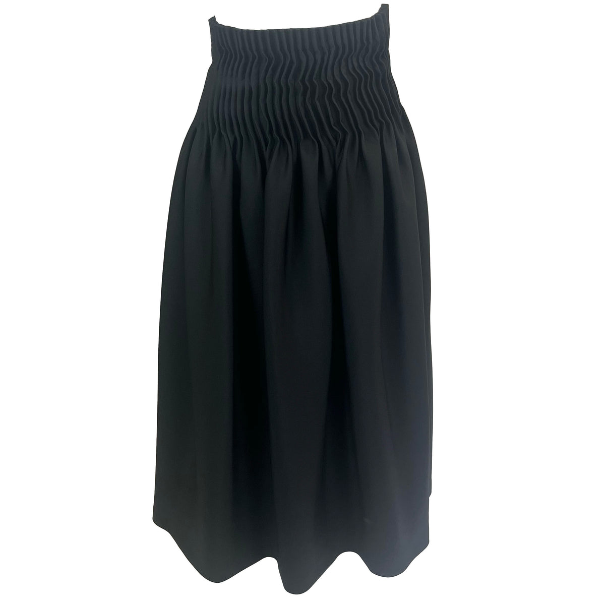 Max Mara Brand New Black Pleat Waist Maxi Skirt XXS