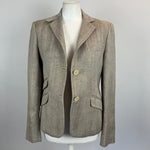 Loro Piana Camel Herringbone Linen & Silk Jacket S