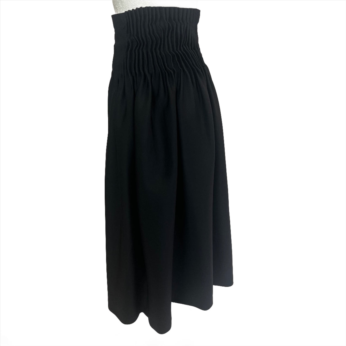 Max Mara Brand New Black Pleat Waist Maxi Skirt XXS