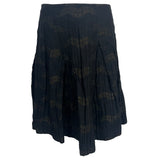 Dries Van Noten Black & Bronze Textured Midi Skirt S