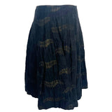 Dries Van Noten Black & Bronze Textured Midi Skirt S