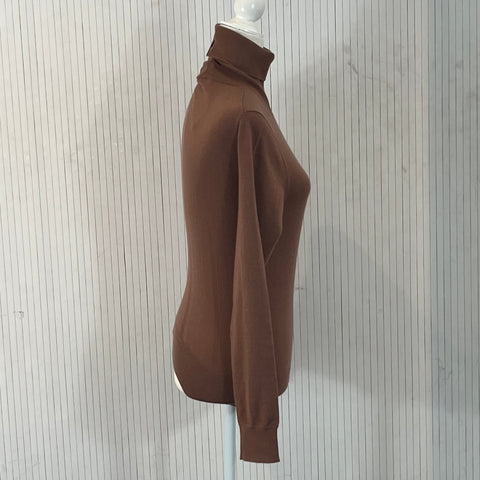 Joseph Brand New £445 Caramel Stretch Cashmere Knit Sweater XXS/XS