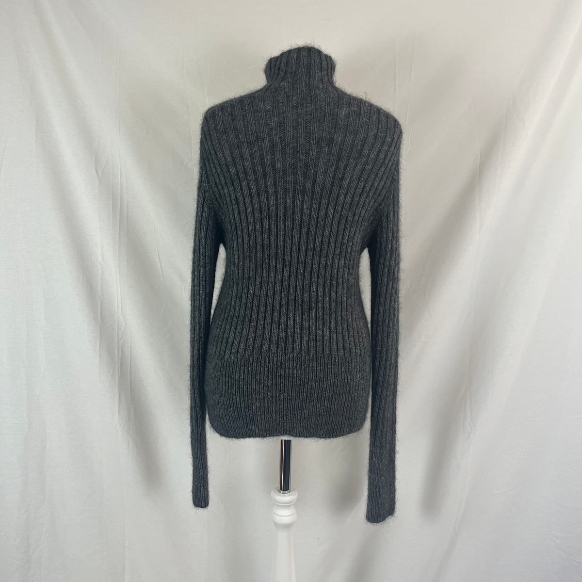 Yohji Yamamoto Grey Cable Knit Wool & Mohair Sweater S