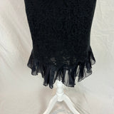 Rebecca Taylor Navy and Black Lace Ruffle Dress XXS