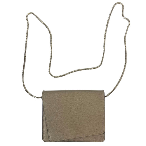 Valextra Brand New £650 Stone Leather Chain Handle Crossbody Bag