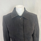 Loro Piana £7000 Charcoal Suede Belted Trench Coat M