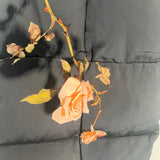 Dries Van Noten Grey Padded Silk Rose Print Scarf