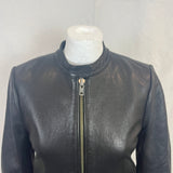 Hush Brand New £349 Black Leather Moto Jacket XS