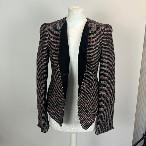 Armani Collezioni Black Ecru & Pink Weave Jacket M