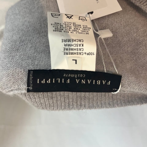 Fabiliana Filippi Pearl Grey S Initial Cashmere Sweater L