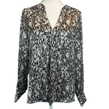 Dea Kudibal New £249 Ivory & Black Print Silk Tunic Shirt S