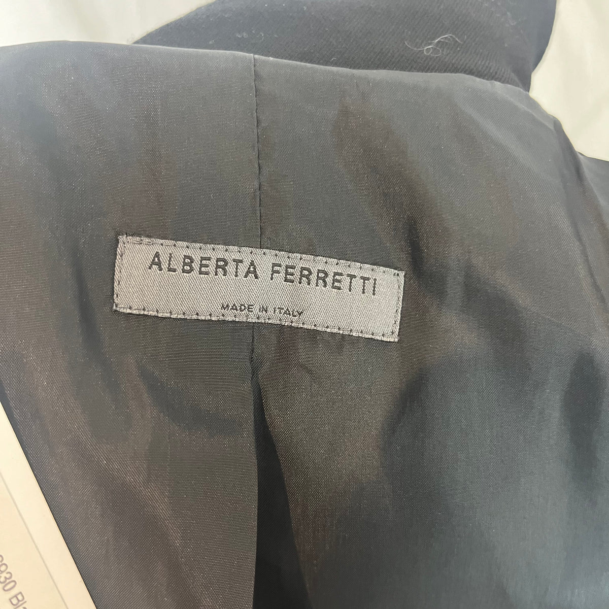 Alberta Ferretti £930 Black Wool Mix Maxi Coat S