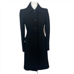 Alberta Ferretti £930 Black Wool Mix Maxi Coat S