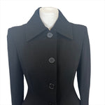 Alberta Ferretti £930 Black Wool Mix Maxi Coat S