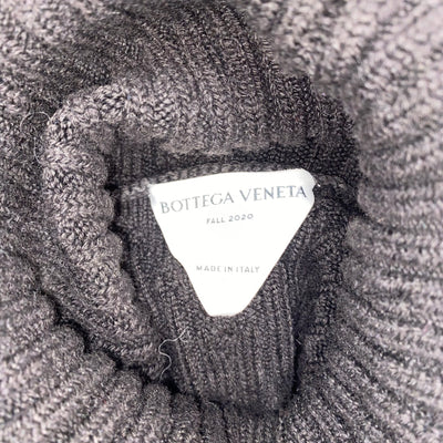 Bottega Veneta £725  Black Thick Rib Polo Neck Cutaway Sweater M