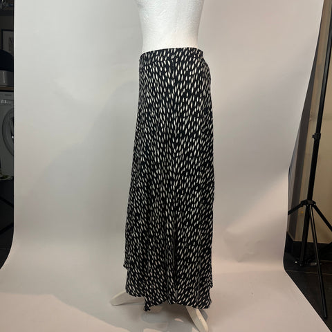 Velvet Monochrome Print A Line Maxi Skirt S