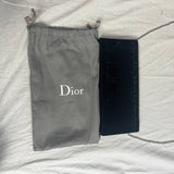 Christian Dior Black Silk Crystal Cannage Evening Bag