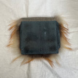 Fendi 2012 "Daisy" Beaded Snakeskin Fox Fur Trim Clutch Bag