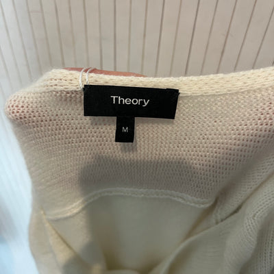 Theory Cream Cashmere One Shoulder Sweater M