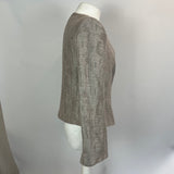 Armani Collezioni Pearl Grey Textured Linen Mix Jacket M