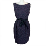 Carolina Herrera Brand New Violet Textured Floral Shift Dress S/M