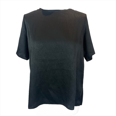Forte Forte Brand New Black Silky Textured Tee Top XS