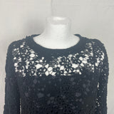 Isabel Marant Etoile Black Floral Lace Midi Shift Dress XS