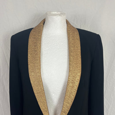 Rag & Bone Black Crepe & Gold Brocade Tuxedo Jacket S