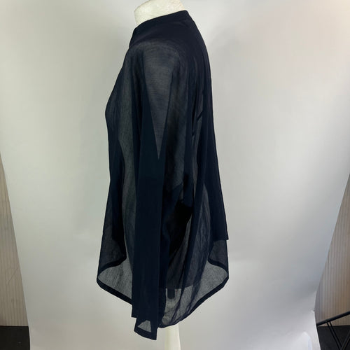 Rick Owens Black Silk & Jersey Fishtail Pull-On Skirt S
