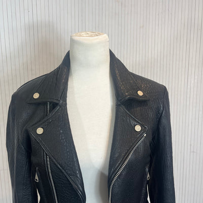 Raey Brand New Black Leather Classic Biker Jacket XS