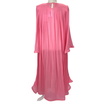 Rowen Rose Brand New £1720 Pink Pleated Georgette Maxi Dress XS