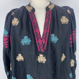 Vanessa Bruno Black Embroidered Cotton Tunic Top S/M/L