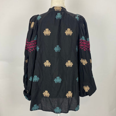 Vanessa Bruno Black Embroidered Cotton Tunic Top S/M/L