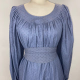 Anna Mason Dusty Blue Tufted Cotton Dress S