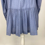 Anna Mason Dusty Blue Tufted Cotton Dress S