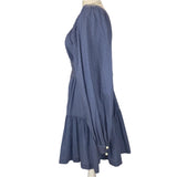 Anna Mason Dusty Blue Tufted Cotton Dress S