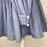 Anna Mason Dusty Blue Tufted Cotton Dress S